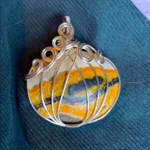Bumble bee jasper pumpkin necklace